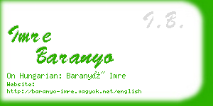 imre baranyo business card